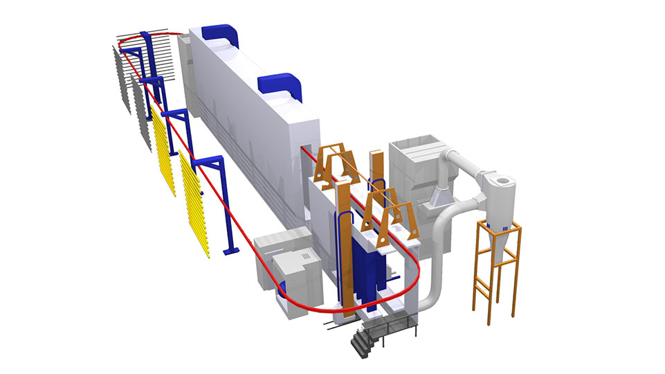 Aluminum Profile Horizontal Powder Coating line